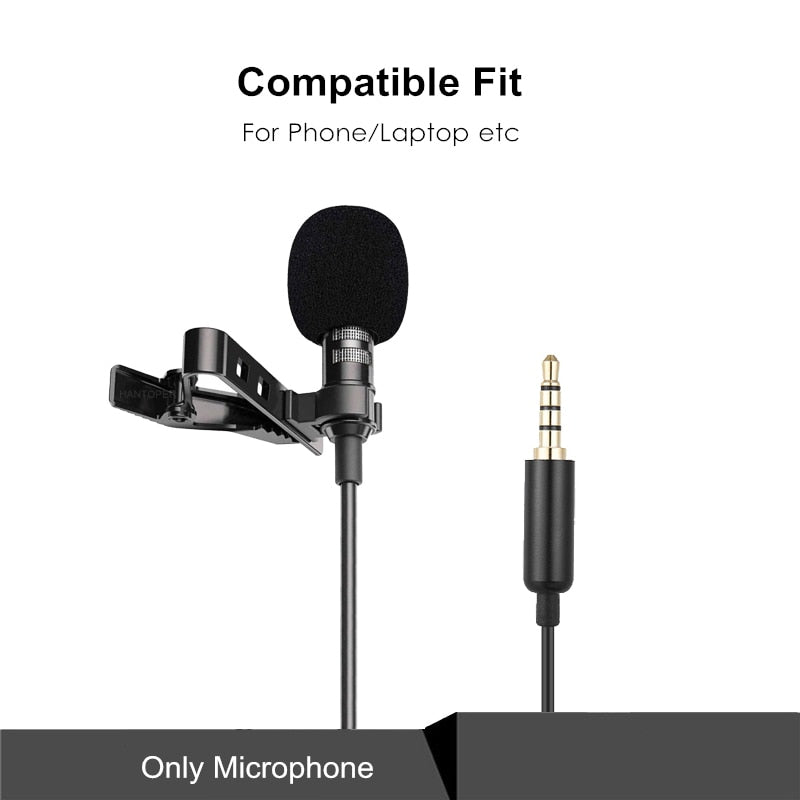 1.5m Mini Portable Clip-on Mic