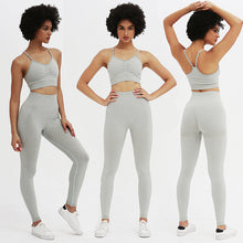 画像をギャラリービューアに読み込む, Two Piece Set Women Seamless Gym Sportswear
