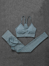 Cargar imagen en el visor de la galería, Two Piece Set Women Seamless Gym Sportswear
