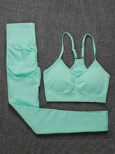 画像をギャラリービューアに読み込む, Two Piece Set Women Seamless Gym Sportswear
