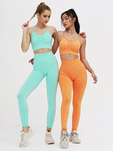 Cargar imagen en el visor de la galería, Two Piece Set Women Seamless Gym Sportswear
