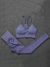 Carica l&#39;immagine nel visualizzatore di Gallery, Two Piece Set Women Seamless Gym Sportswear
