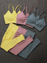 画像をギャラリービューアに読み込む, Two Piece Set Women Seamless Gym Sportswear
