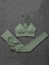 Carica l&#39;immagine nel visualizzatore di Gallery, Two Piece Set Women Seamless Gym Sportswear
