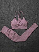 Cargar imagen en el visor de la galería, Two Piece Set Women Seamless Gym Sportswear
